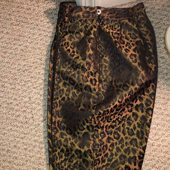 Georgiou Studio Blk & Gold Pattern Pants Size 2 - Picture 2 of 2